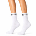 Calcetines deportivos 35-38 de punto blanco y negro de caña media