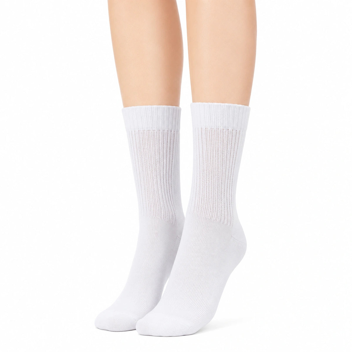 Calcetines deportivos blancos de punto acanalado talla 39-42