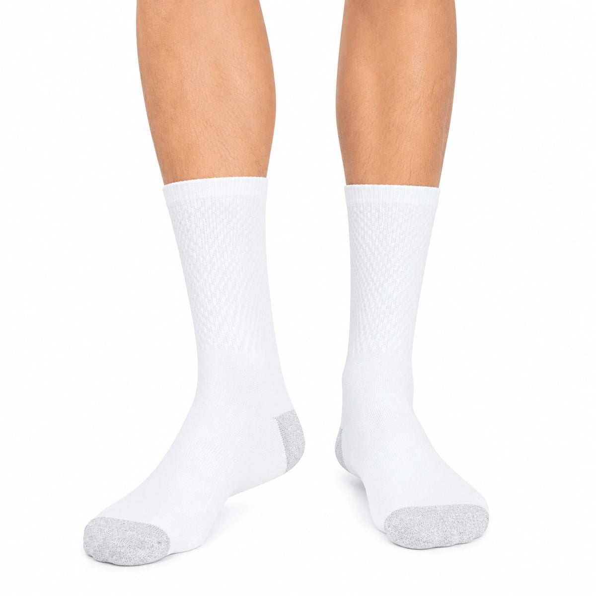 Calcetines deportivos 43-46 de punto blanco/gris de caña media para uso diario