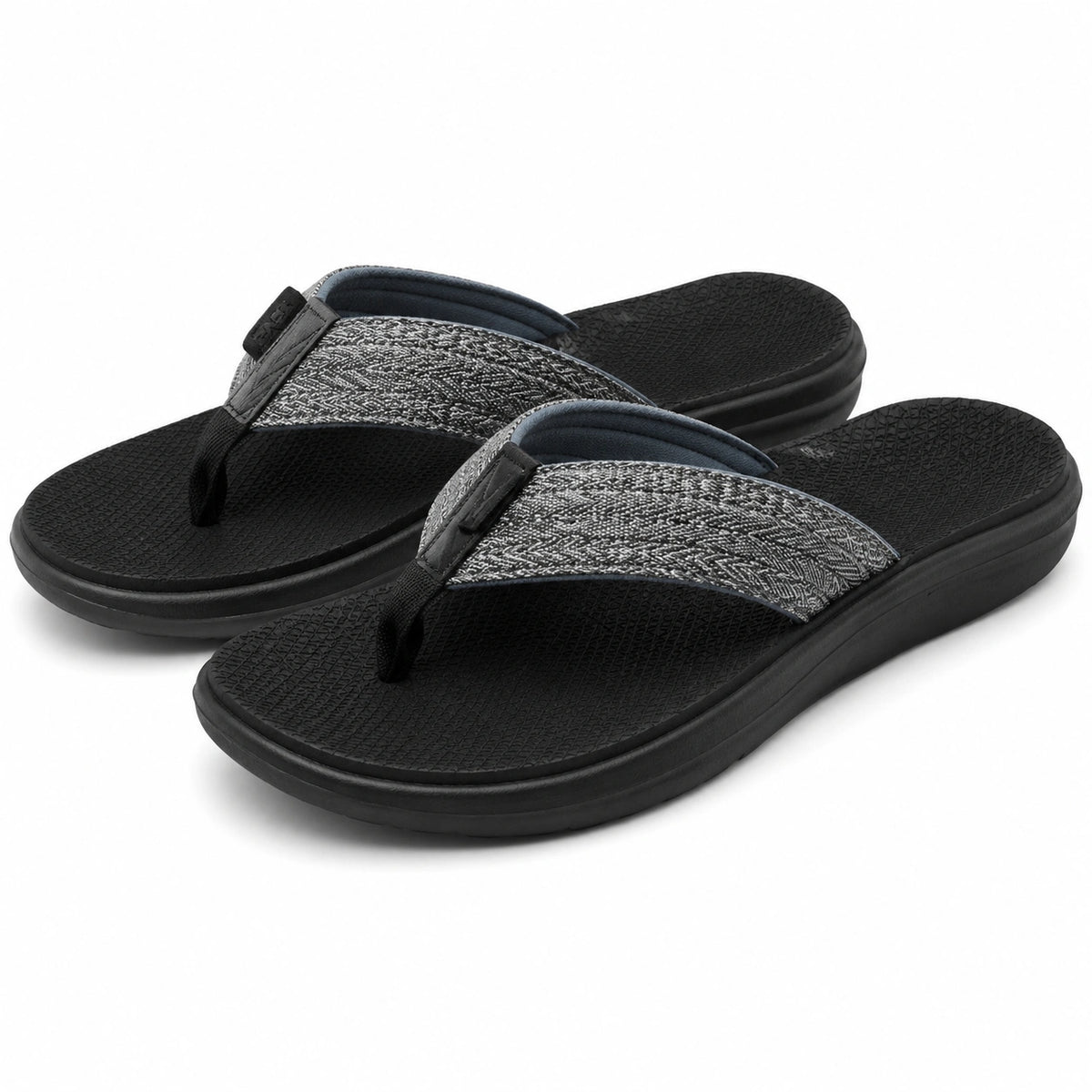 Chanclas 36/37 de tejido y material sintético negras/grises para playa estilo casual