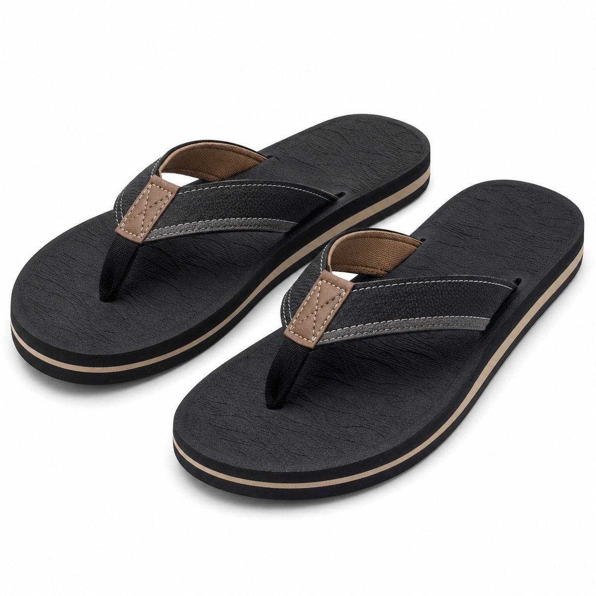 Chanclas de dedo talla 38/39 negras de material sintético para playa y uso diario