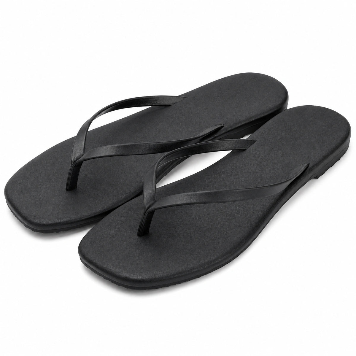 Chanclas talla 40/41 negras de material sintético con tira en Y para playa