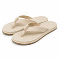 Chanclas de dedo talla 42/43 beige con tira textil y suela antideslizante