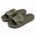 Chanclas 40/41 de material sintético verde oliva con tira ajustable para uso diario