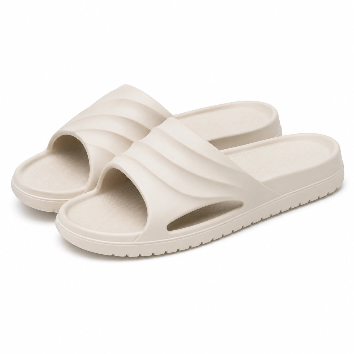 Sandalias de baño talla 40/41 de material sintético beige con suela antideslizante