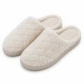 Zapatillas de casa 36/37 en textil tipo borreguito blanco - diseño cerrado para interior