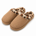 Zapatillas de casa talla 40/41 de tejido acanalado beige con forro afelpado estampado