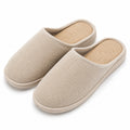 Zapatillas de casa talla 40/41 beige con empeine textil y plantilla trenzada